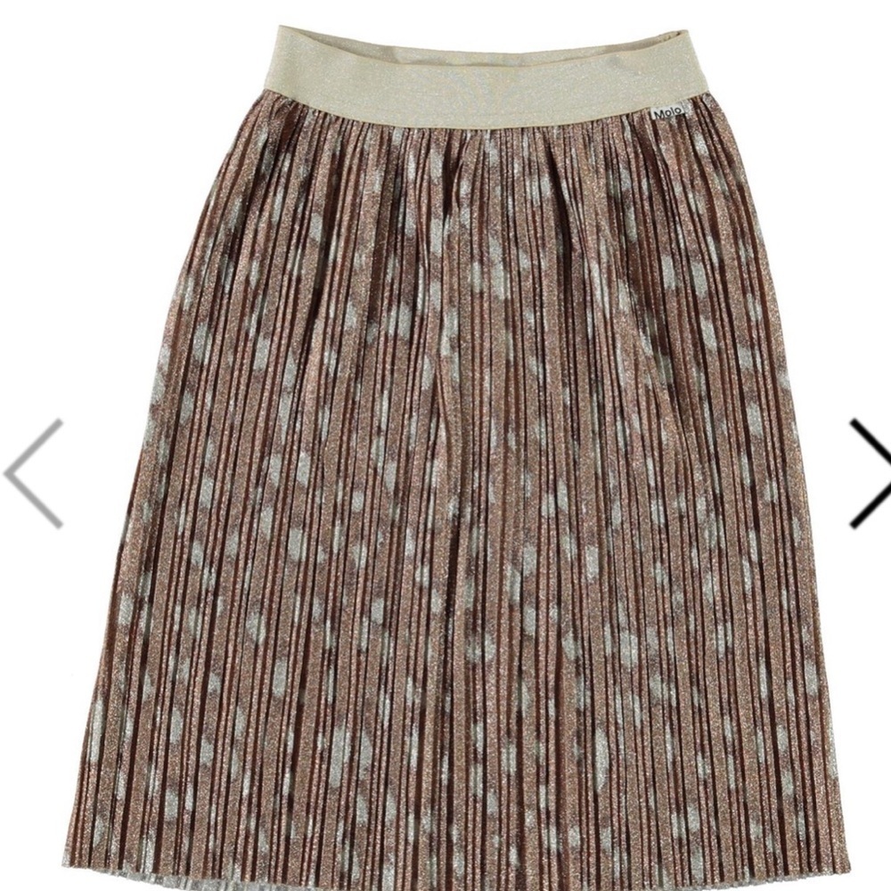 Molo Brown and Cream Pleated Skirt glitter. Euro sizing